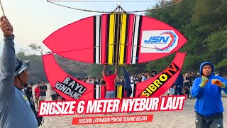 Layangan Bigsize Terbesar Bayu Kendang SibroTV JSN 6 Meter di Festival Pantai Serang Blitar 2024 [upl. by Arobed]