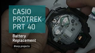 CASIO PROTREK PRT 40 Battery Replacement [upl. by Uokes]