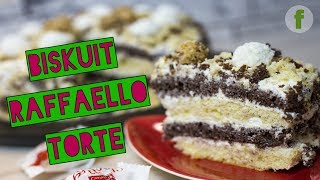 Biskuitkuchen mit Raffaello  Biskuitboden REZEPT für die Torte  Super leckeres Biskuitteig Rezept [upl. by Dlorrej]