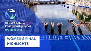 2023 World Triathlon SuperSprint Championships Hamburg Elite Womens Final Highlights [upl. by Laro]