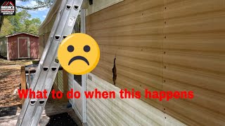 How To Mobile Home Metal Siding Repair [upl. by Adnohsel]