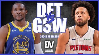 Detroit Pistons vs Golden State Warriors Full Game Highlights  October 13 2024 [upl. by Eaver243]