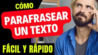 CÓMO PARAFRASEAR UN TEXTO CITA PARAFRASEADA  MUESTRO EJEMPLO  NORMAS APA 7ma EDICIÓN [upl. by Alverson30]