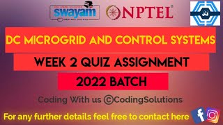 Dc Microgrid and control systems Week 2 Quiz Assignment Solution  NPTEL 2022  SWAYAM [upl. by Ahsertal]