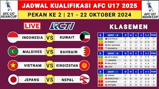 Jadwal Kualifikasi Piala Asia U17 Pekan Ke 2  Indonesia vs Kuwait  Kualifikasi Piala Asia U17 2024 [upl. by Sew]