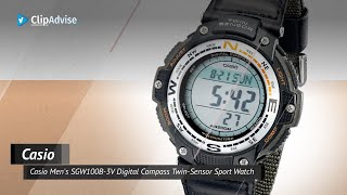 Casio Mens SGW100B3V Digital Compass TwinSensor Sport Watch Casio Quick View [upl. by Britton]