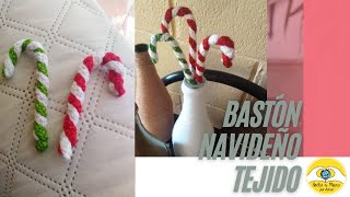 Bastón navideño tejido 🍭 [upl. by Narda47]