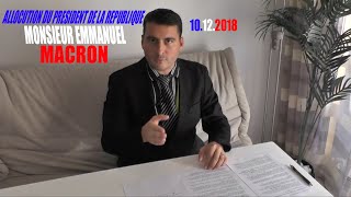 ALLOCUTION DU PRÉSIDENT MACRON 10 DÉCEMBRE 2018 PARODIE [upl. by Asiuol]