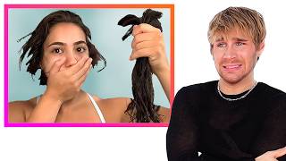 Hairdresser Reacts To DIY Haircut DISASTERS [upl. by Attayek219]