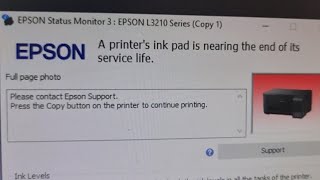 Ink pad is at the end of its service life  Epson L3211 L3215 L3216 L3250 L3251 L3252 L3256 L3260 [upl. by Ahsieuqal803]