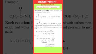 From amide R–CONH2 Koch reaction  General Method of Preparation of carboxylic acids [upl. by Hgielime]