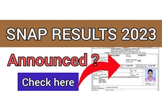 SNAP Result Date 2023  How To Check SNAP Result 2023 [upl. by Harding]