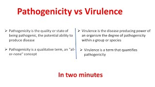 Pathogenicity vs Virulence  Differences between Pathogenicity and virulence [upl. by Harwin]