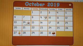 Starfall Make A Calendar October 2019 [upl. by Leonie246]