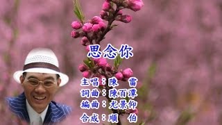 思念你  陳雷 KTV 左伴右唱 HD1080P [upl. by Zakarias312]