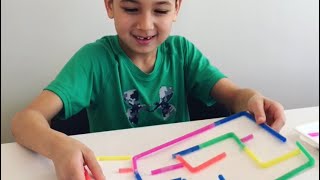 Maze building with straws  kids stem activity  elementary stem project [upl. by Olympie993]