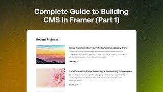 Complete Guide to Framer CMS 1 Beginner Tutorial [upl. by Petracca295]