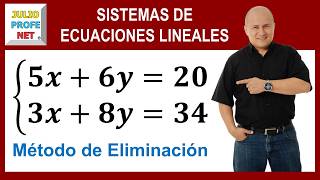 Sistemas de ecuaciones lineales 2×2 por eliminación  Ej 1 [upl. by Pittel560]