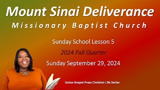 Sunday School Overview  Sunday September 29 2024 UGP [upl. by Roxine680]