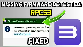 RPCS3 Missing Firmware Detected FIX [upl. by Sugden]