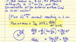 Diffusion and Reaction in a Cylindrical Porous Catalyst [upl. by Selden59]