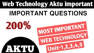 Web Technology important questions 2024 aktu  WT important questions btech [upl. by Venus]