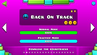 Geometry Dash  Back on Track All Coins [upl. by Henden957]