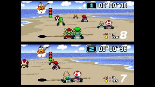 Super Mario Kart SNES All Cups 150cc 2 player 60fps [upl. by Darwen]