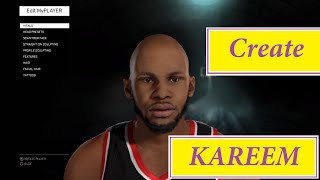 NBA2K16 How To Create Kareem AbdulJabbar MyPlayer MyCareer [upl. by Amerd179]