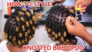 Elegant Barrel Roll Bob Tutorial  Loc Knots Bob  Short Loc styles [upl. by Klarika]