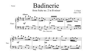 Badinerie for Piano BWV 1067 [upl. by Hairim605]