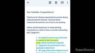 Capgemini Pre onboarding Documentation procedurecapgemini Emailspending [upl. by Minton]