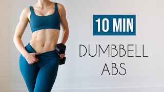 10 MIN WEIGHTED TOTAL CORE  Dumbbell Abs [upl. by Hnilym]