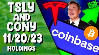 YieldMax TSLY Holdings Review  112023 Welcome to the party CONY tsly cony coinbase yieldmax [upl. by Aed813]