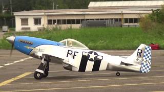 Huge RC Mustang P51 Pilot UMaylander fly Aerobatic Warbird fly in 2017 [upl. by Atsylak]