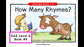 RAZ Level G Book 6  How Many Rhymes  Guided Reading  Read Aloud  Audiobook [upl. by Refitsirhc]