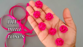 Ribbon flower  How to make ribbon flowers  Cloth Flower making [upl. by Ardiedak]