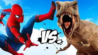 SPIDERMAN VS TREX  TYRANNOSAURUS REX VS SPIDERMAN [upl. by Delahk]