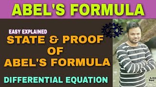 ABELS FORMULA  ABELS FORMULA DIFFERENTIAL EQUATIONS [upl. by Bowyer786]