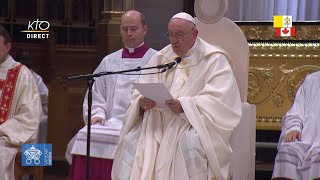 Messe avec le pape François au Sanctuaire National de SainteAnnedeBeaupré [upl. by Vine698]