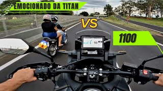 O EMOCIONADO DA TITAN 160 VS AFRICA TWIN 1100 titan160 africatwin crf1100 [upl. by Eldwen]