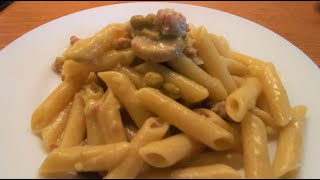 Pasta alla boscaiola con funghi salsiccia e piselli by Vito Chef Italia Mushrooms peas and sausage [upl. by Silirama129]