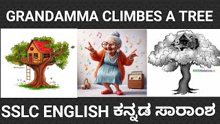 GRANDMMA CLIMBES A TREE  SSLC ENGLISH KANNADA SARAMSAYಕನ್ನಡದಲ್ಲಿ [upl. by Raseda778]