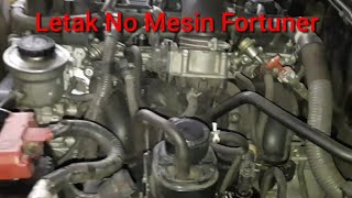 Posisi  Letak No Mesin dan Rangka Toyota Fortuner [upl. by Nauqed]