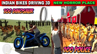 Indian Bikes Driving 3d  New Horror Place 100 Dinosaur  Funny Gameplay Indian Bikes Driving 🤣🤣 [upl. by Linzy]