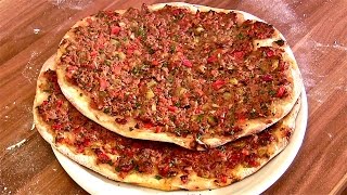 Lahmacun RezeptLahmacun selber machenTürkische PizzaTeigBelag selber machen [upl. by Aicelaf334]