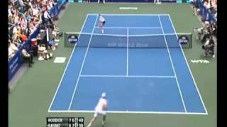 Best Match Point Ever By Andy Roddick in his match vs Milos Raonic [upl. by Leinadnhoj]