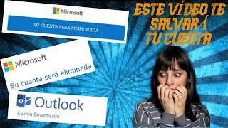 🚨🚨 ALERTA ¿TU CUENTA SERÁ SUSPENDIDA HOTMAILOUTLOOK Mensajes Falsos Tengo la Solución [upl. by Leahcam]