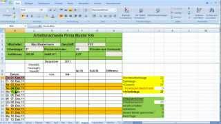 Excel  Zeiterfassung Wochentage bedingt formatieren [upl. by Mauer960]