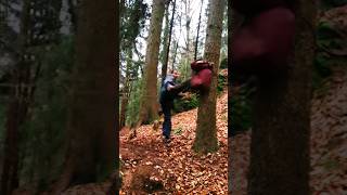 Mawashi geri haito uchi practice Mountain forest Rare archive video kagayaku karate [upl. by Nyrtak61]